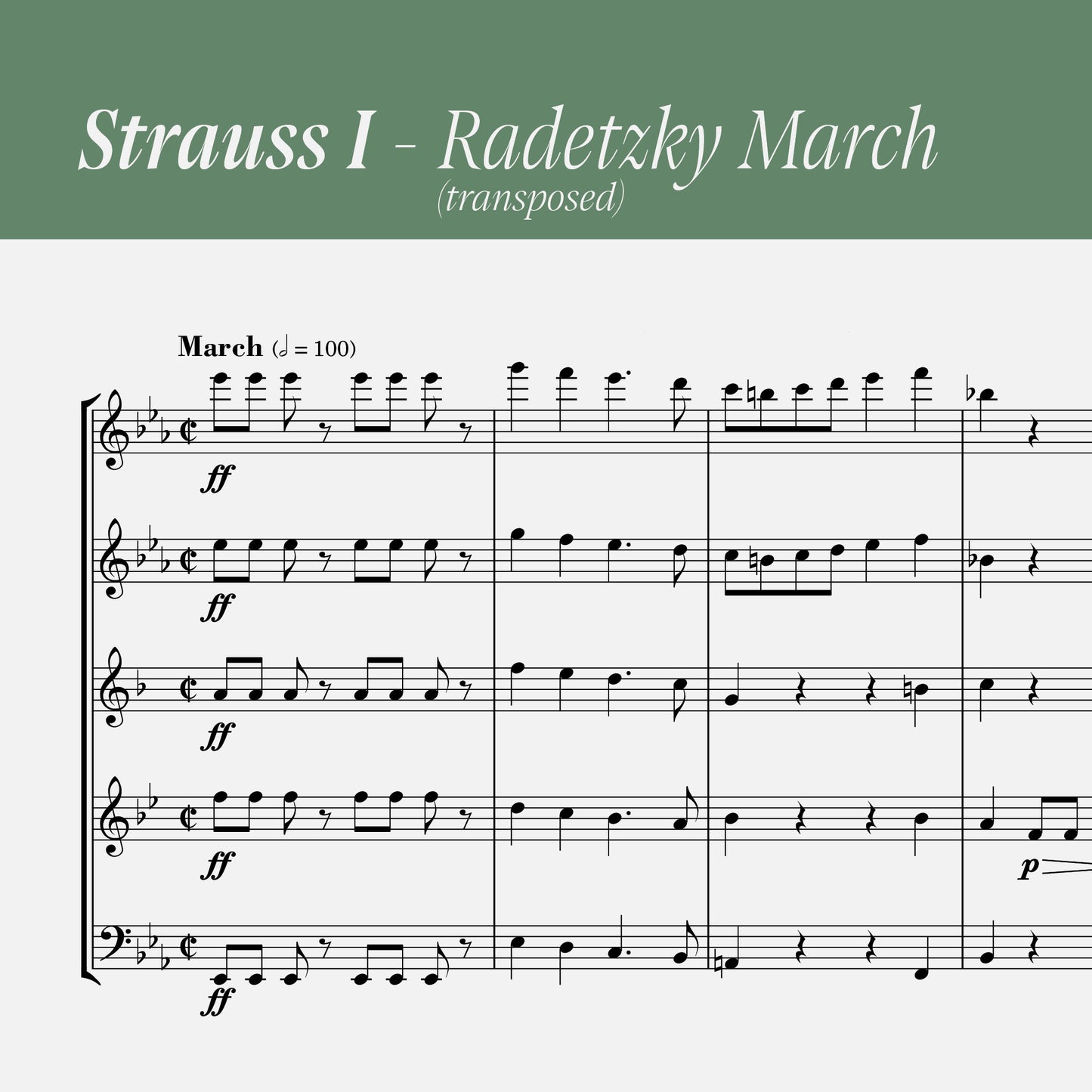 Strauss I - Radetzky March (arr. for wind quintet) [PDF]