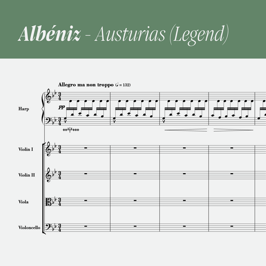 Albéniz - Asturias (Legend) (arr. for harp & string quartet) [PDF]