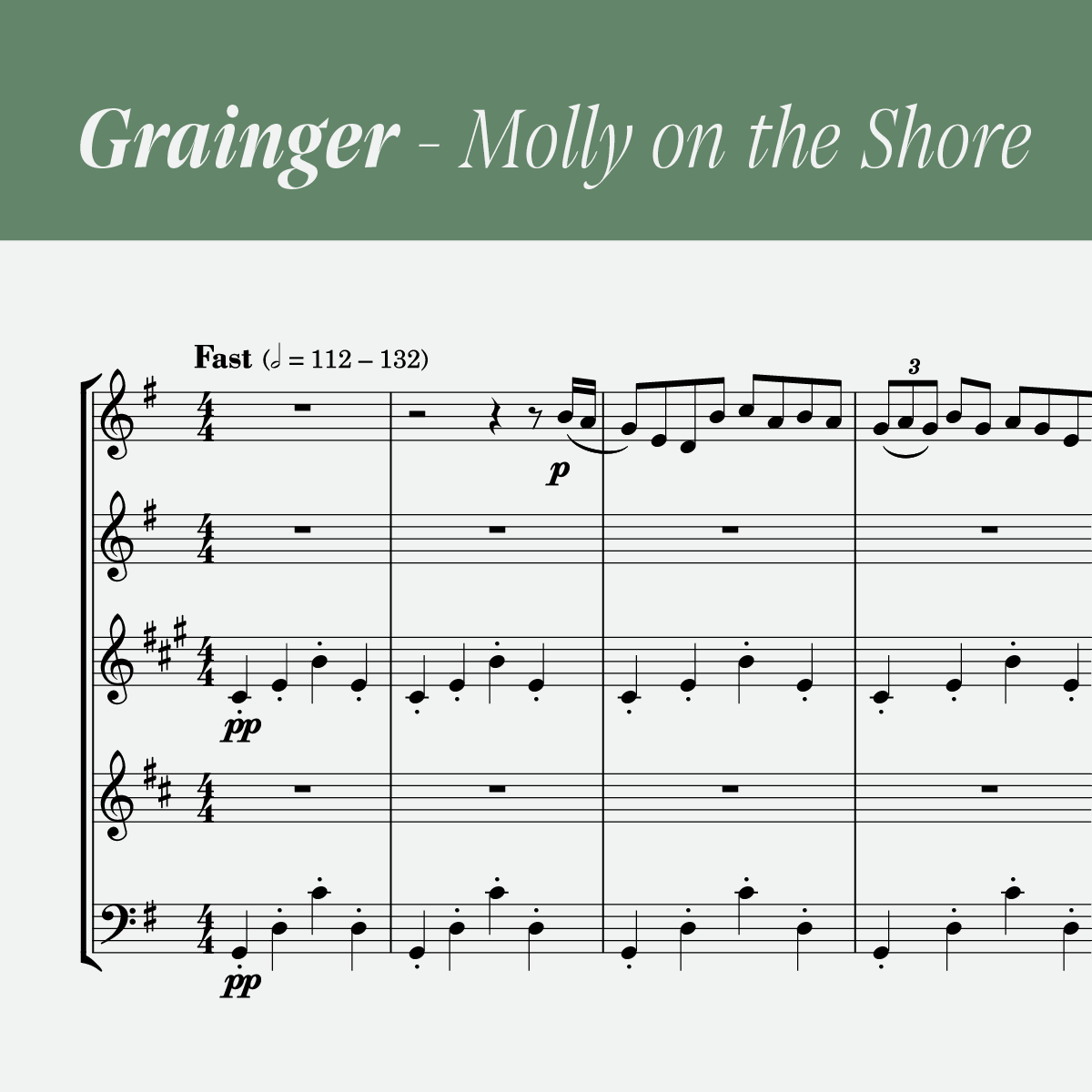 Grainger – Molly On The Shore (arr. wind quintet) [PDF]