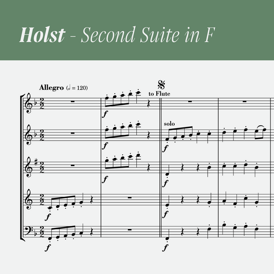 Holst - Second Suite in F (arr. for wind quintet) [PDF]