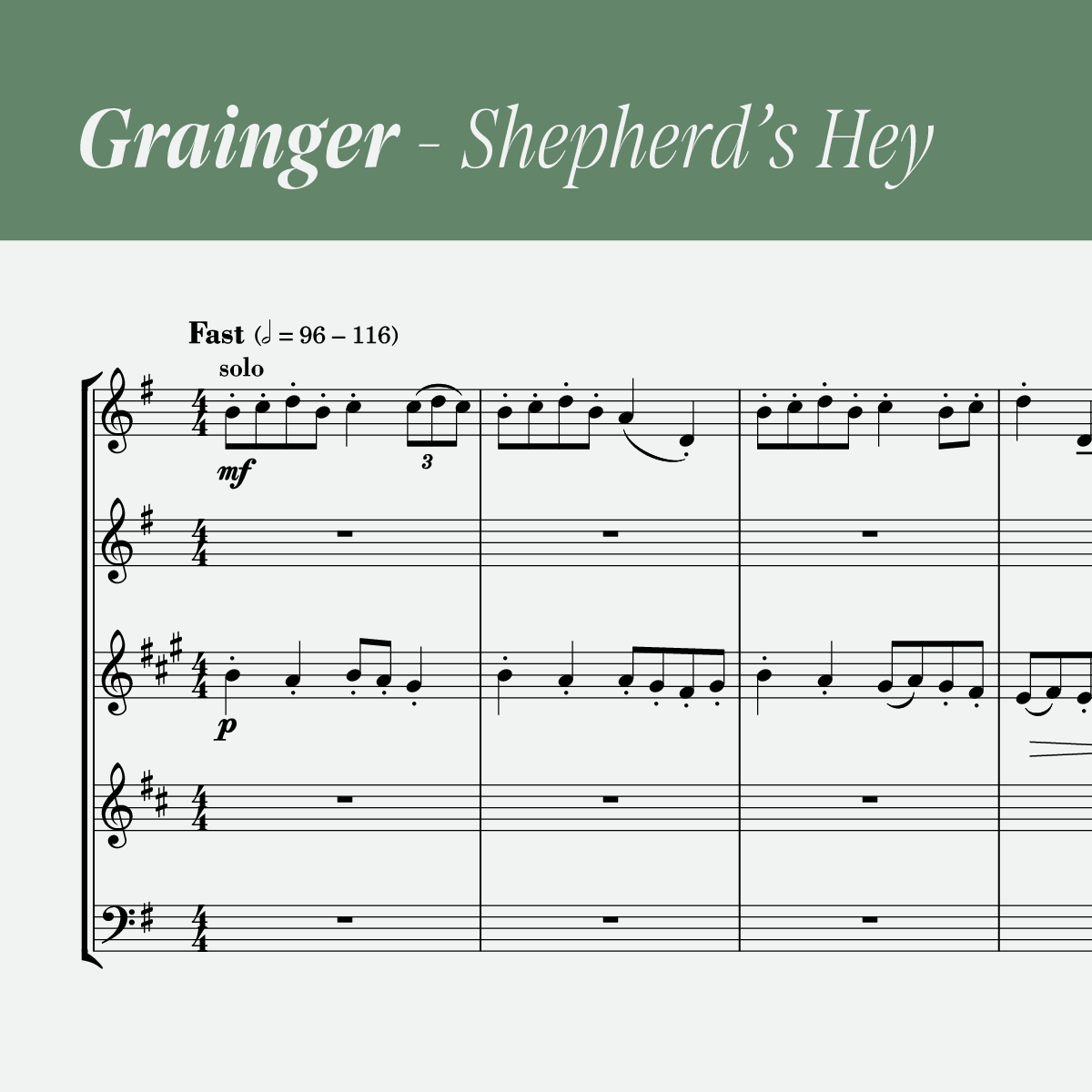 Grainger – Shepherd’s Hey (arr. wind quintet) [PDF]